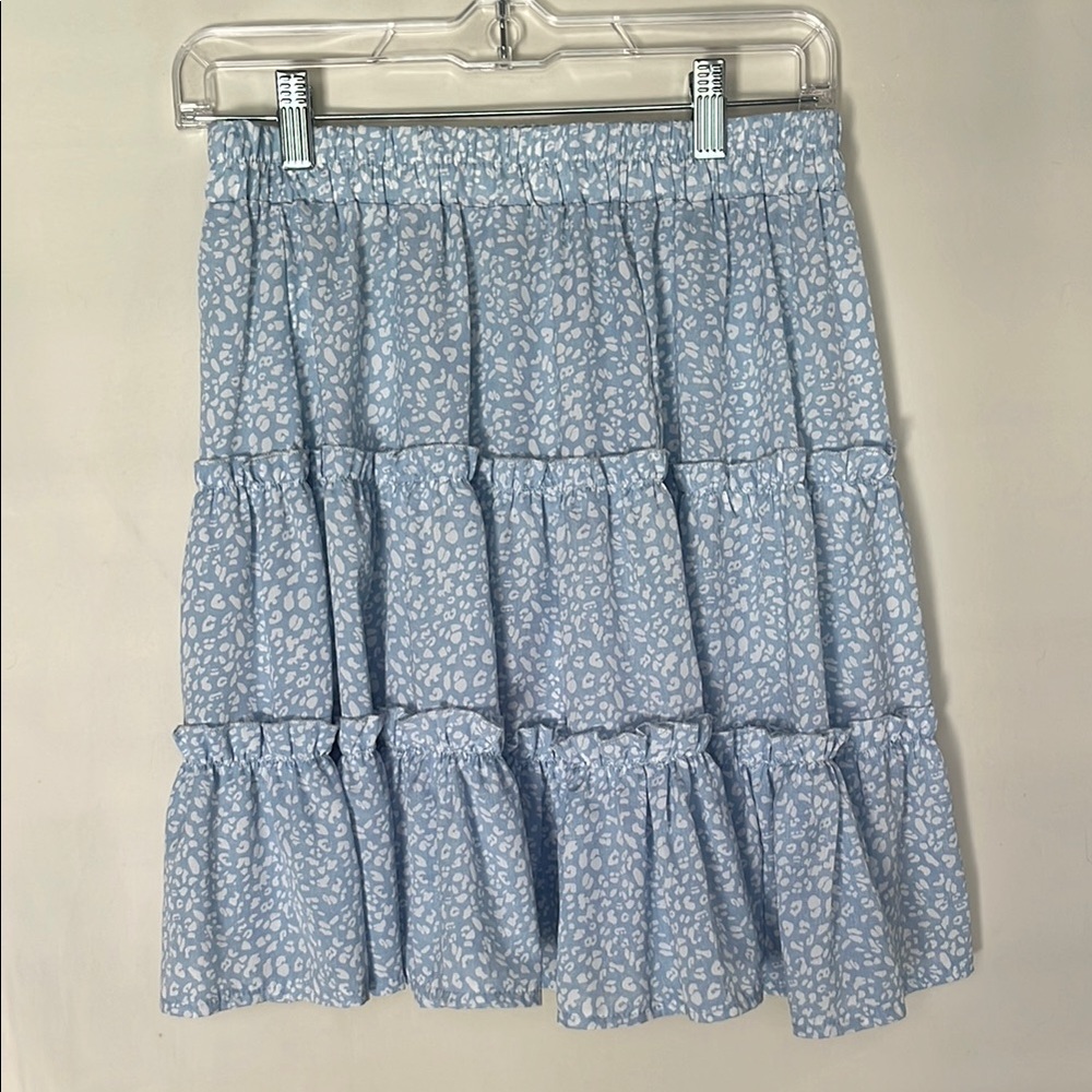 SHEIN Blue Tiered Mini Skirt